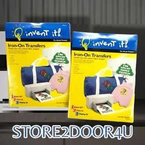 2 Invent It Iron-On Transfers for Light Fabrics 10 Sheets 00063-2 Inkjet Crafts
